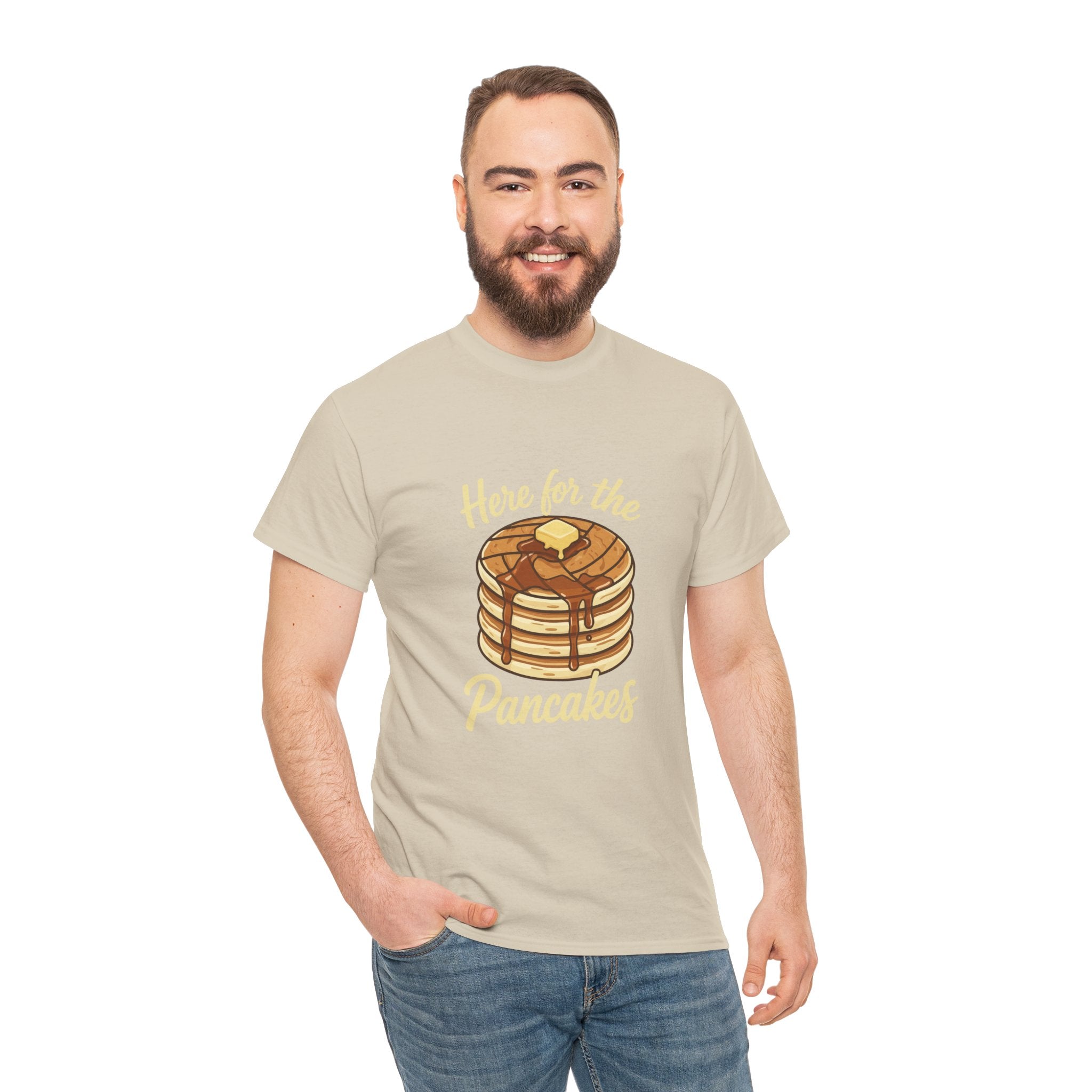 Pancake T-Shirt — "Here for the Pancakes" Breakfast Graphic Tee