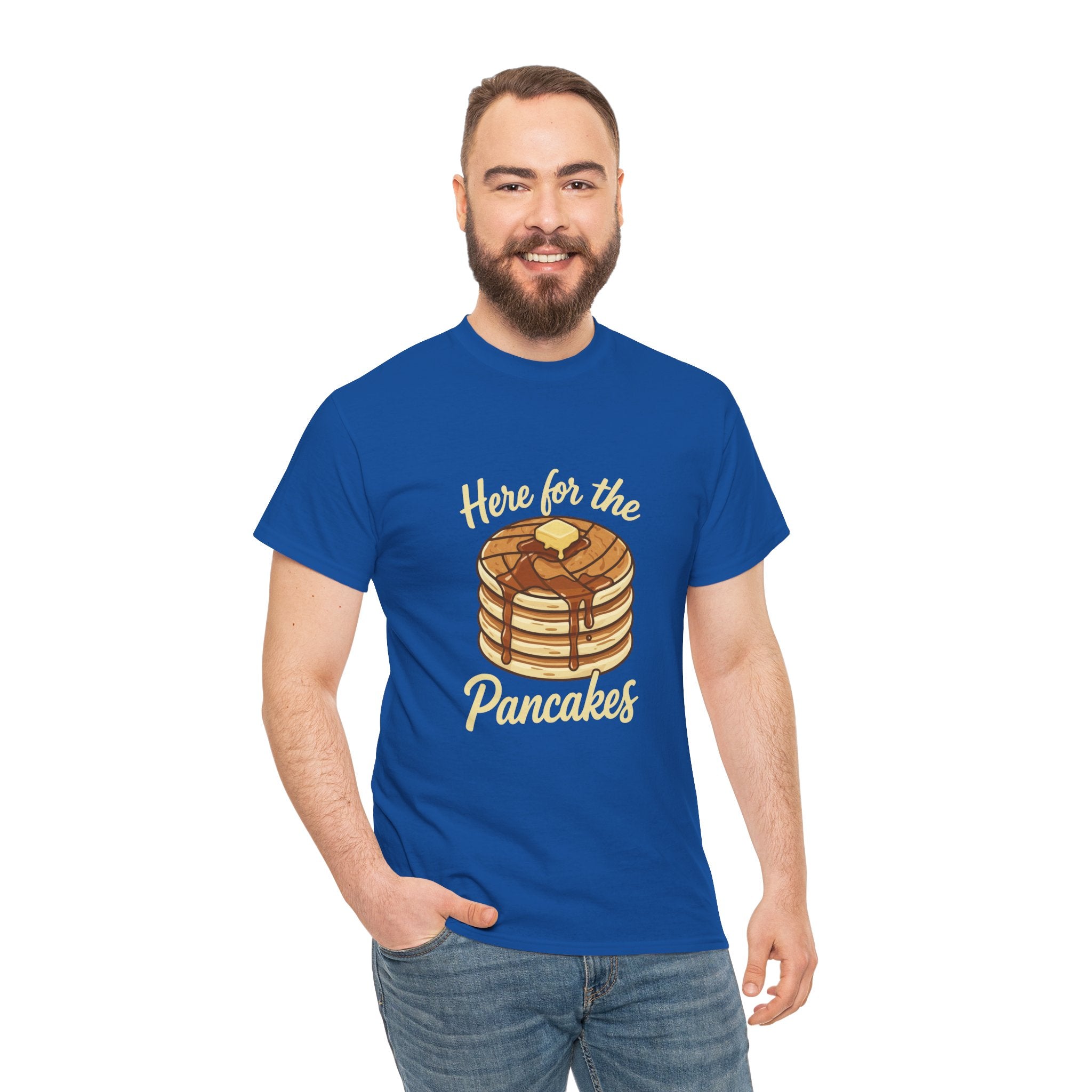 Pancake T-Shirt — "Here for the Pancakes" Breakfast Graphic Tee