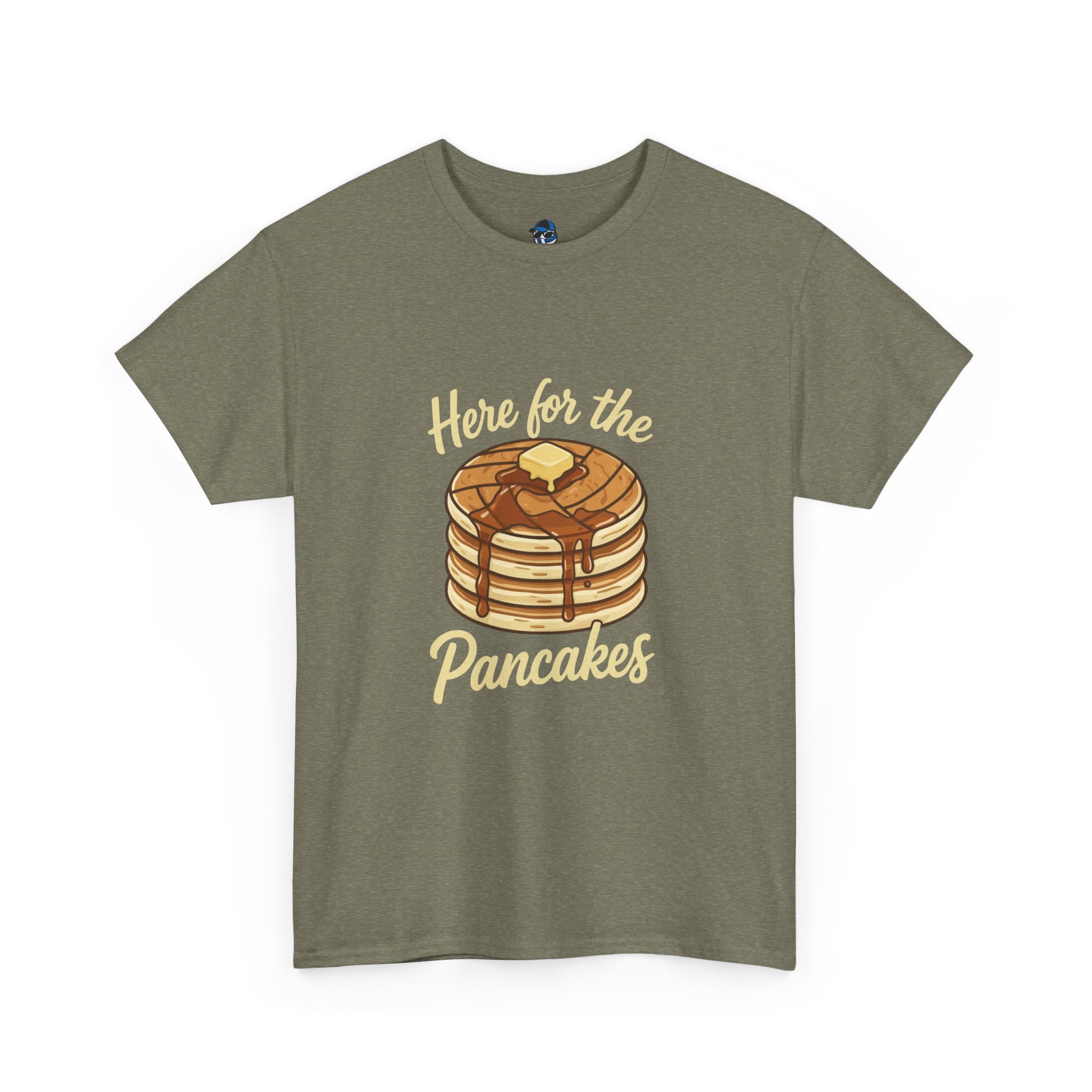 Pancake T-Shirt — "Here for the Pancakes" Breakfast Graphic Tee