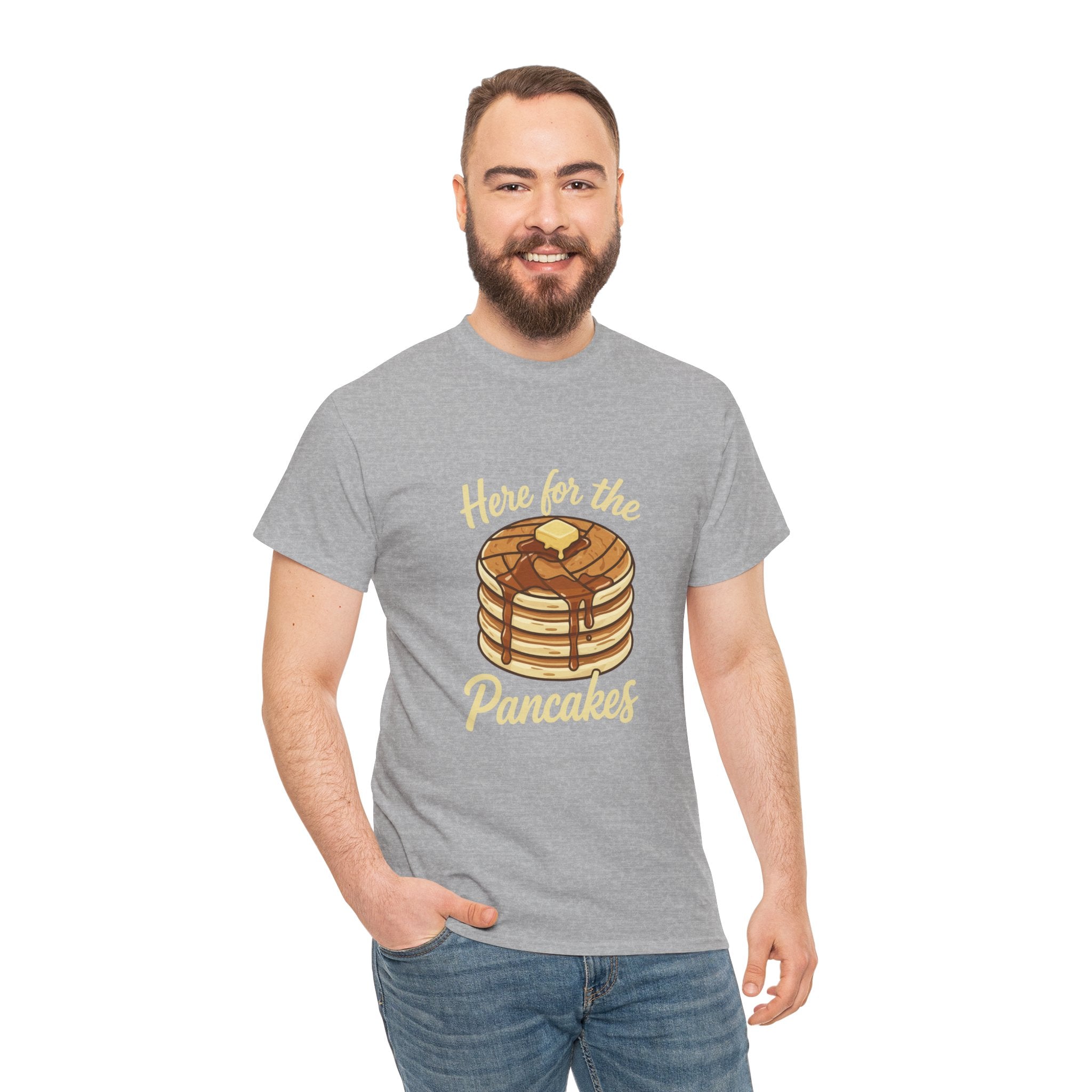 Pancake T-Shirt — "Here for the Pancakes" Breakfast Graphic Tee